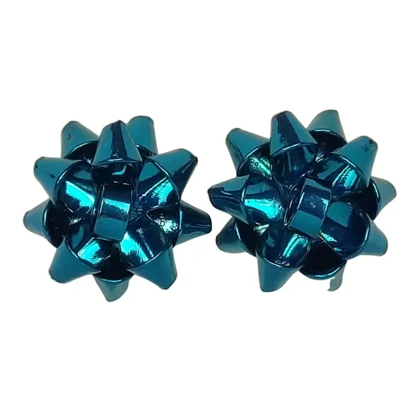 Christmas Bow Earrings Christmas Red Smooth Bow Studs New Shiny Holiday Earrings - Picture 4 of 11